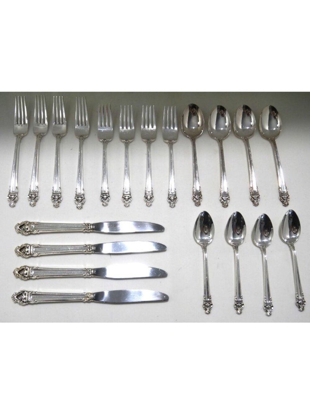Vintage Reed & Barton Emperor silverplate five piece service for four 1969-1970